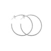 Fine, twisted sterling silver rope hoop earrings 43 mm in diameter.