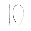 Valeria earring is a sterling silver hook earring studded down the front with white cubic zirconia stones, 40mm long.