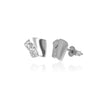 Stunning sterling silver earring studs from Antika, in combined textured matt and high polish finish. One side has a gentle curvature. 9mm x 9mm square with post back. Easy to wear - wear all day. Earrings made in Germany