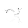 Slick bend-shaped sterling silver stud earrings, 11mm  long, by ANTIKA.