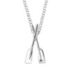 Rowing oars pendant is a sterling silver slider pendant - the bale is concealed behind the point where the oars cross. Pendant 26mm long. Chain sold separately.