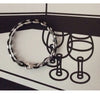 stainless steel bracelet 21cm long with alternating matt and polished black PVD links.