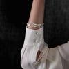 Five textured links bracelet shown on arm of model.