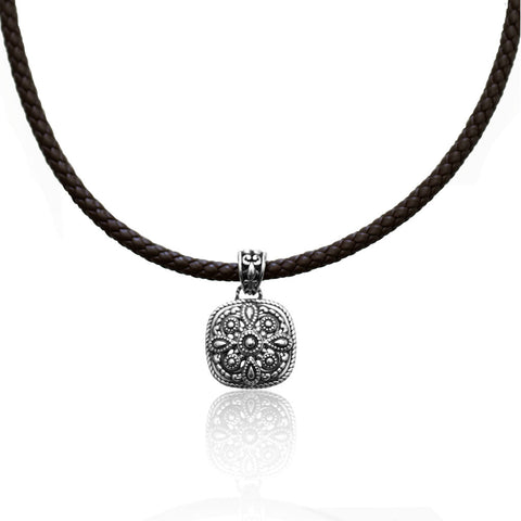 Braided leather choker