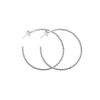 Fine, twisted sterling silver rope hoop earrings 43 mm in diameter. 