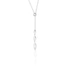 Osa pendant necklace is a Y-shaped necklace with open, sterling silver, almond-shaped and gently concave links in an adjustable, one size fits all. From ANTIKA.