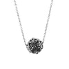 Sterling silver slider pendant necklace from Antika, comprising delicate looking cut-out flowers with open petals.45cm long.