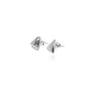 Sterling silver stud earrings appears as folded to a triangular shaped curl, 10mm long, from ANTIKA.