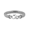 Dragon bracelet wide is a woven sterling silver bracelet 6mm thick and 9.5mm wide, 21cm long.
